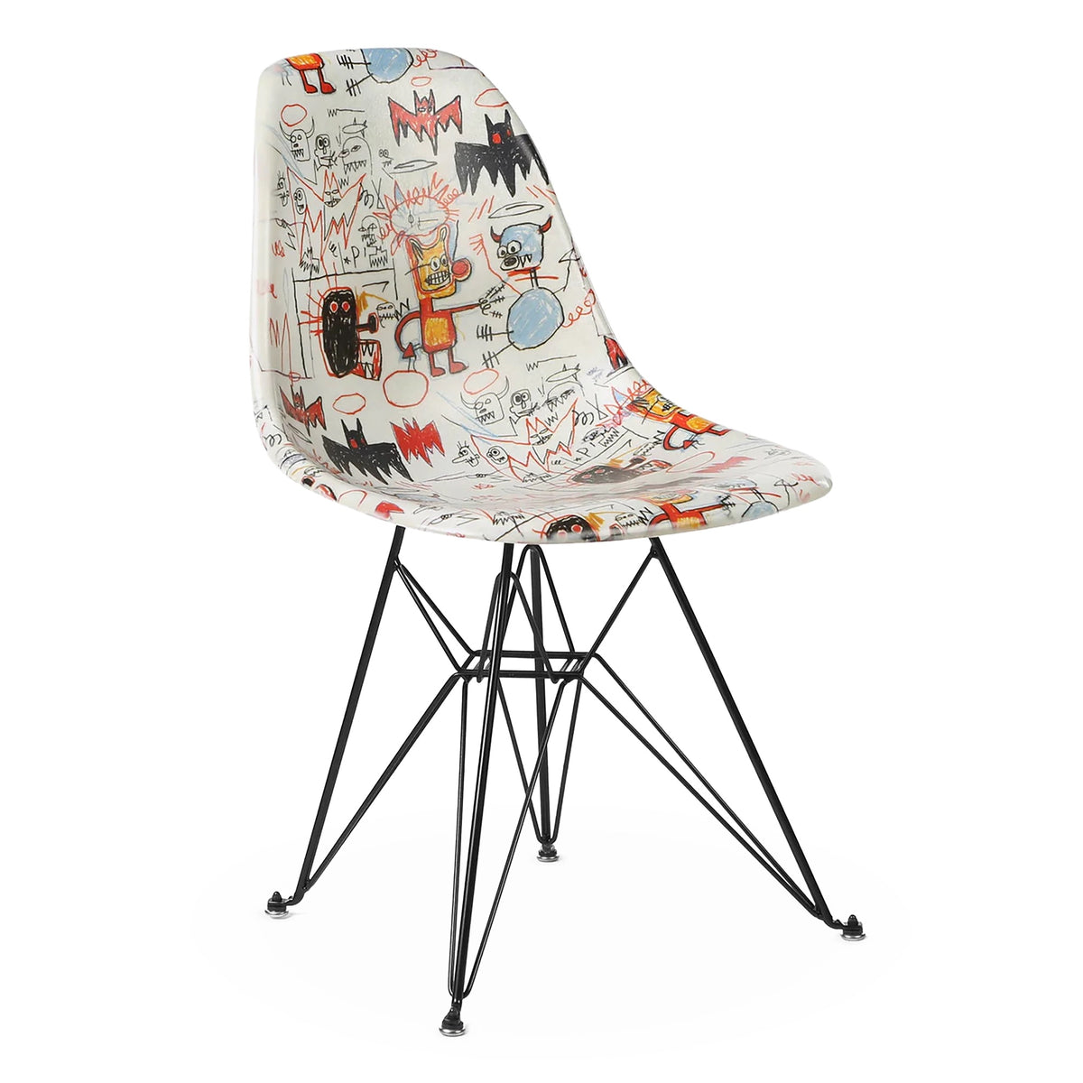 Case Study® Fiberglass Jean-Michel Basquiat Bats Eiffel Side Chair