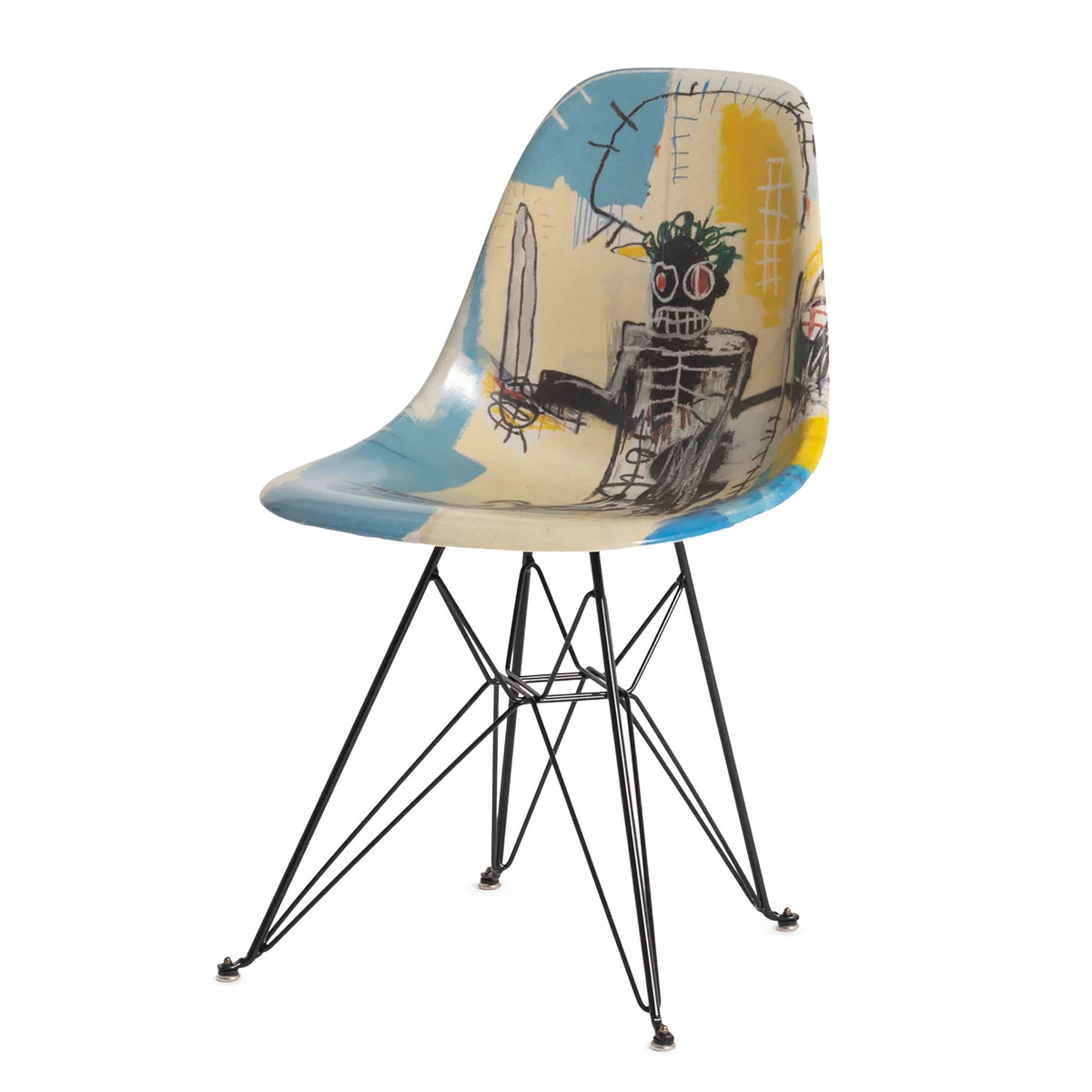 Case Study® Fiberglass Jean-Michel Basquiat Warrior Eiffel Side Chair