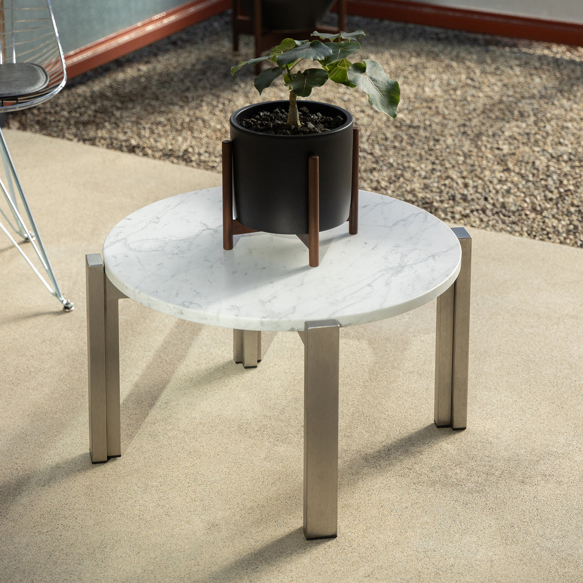 Case Study® Stainless Steel Round Side Table