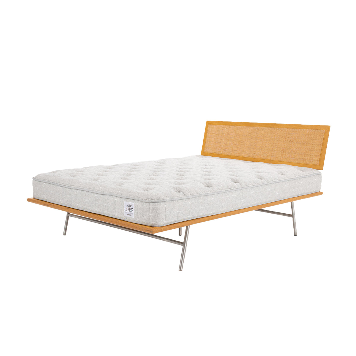 Case Study® Straight Leg Fastback Bed with Cane Headboard and Leif® Mattress Bundle