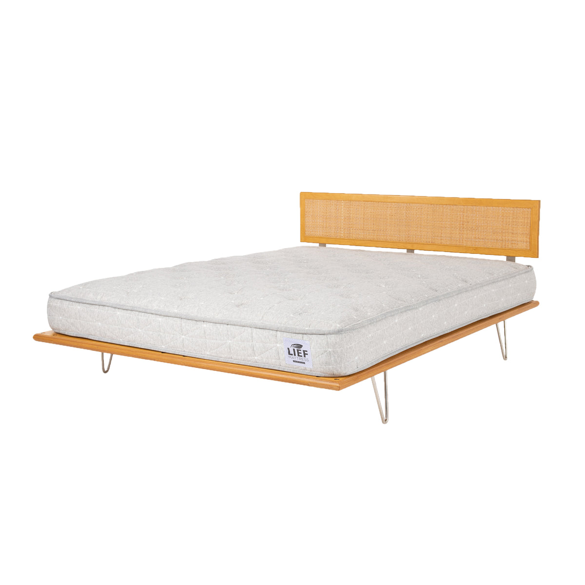 Case Study® V-Leg Bed with Cane Headboard & Lief® Mattress Bundle
