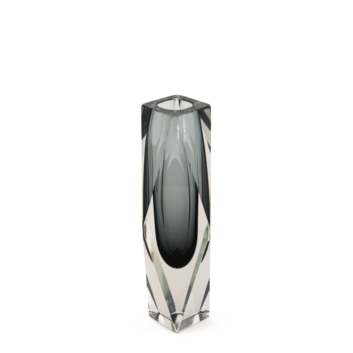 Sommerso Art Glass by Murano Smoke Grey Vase